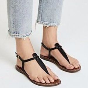 San Edelman Black Gigi Thong Sandal